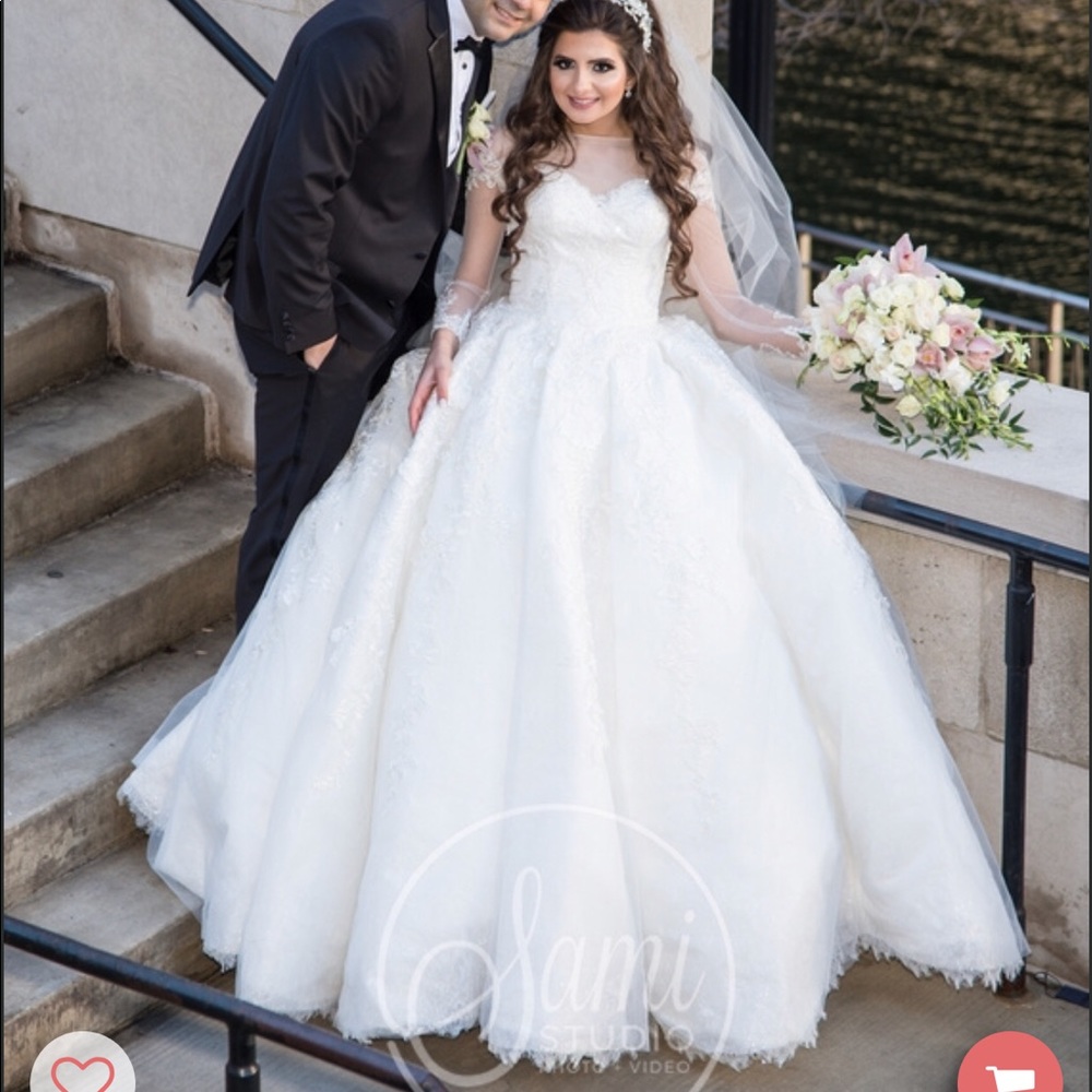 Autumn Silk Bridal Wedding Dress - Picture 2 of 8